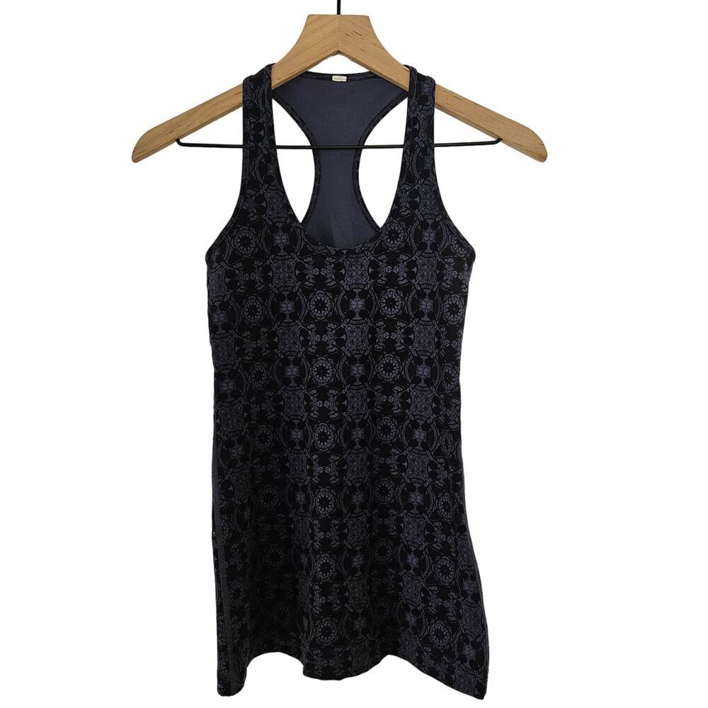 Lululemon Cool Racerback Tank Top 4? Mini Prisma Nightfall Black Grape Purple